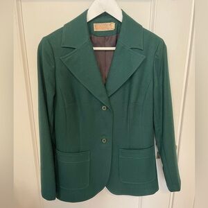 Pendleton Green Women's Blazer 100% Virgin Wool Vintage